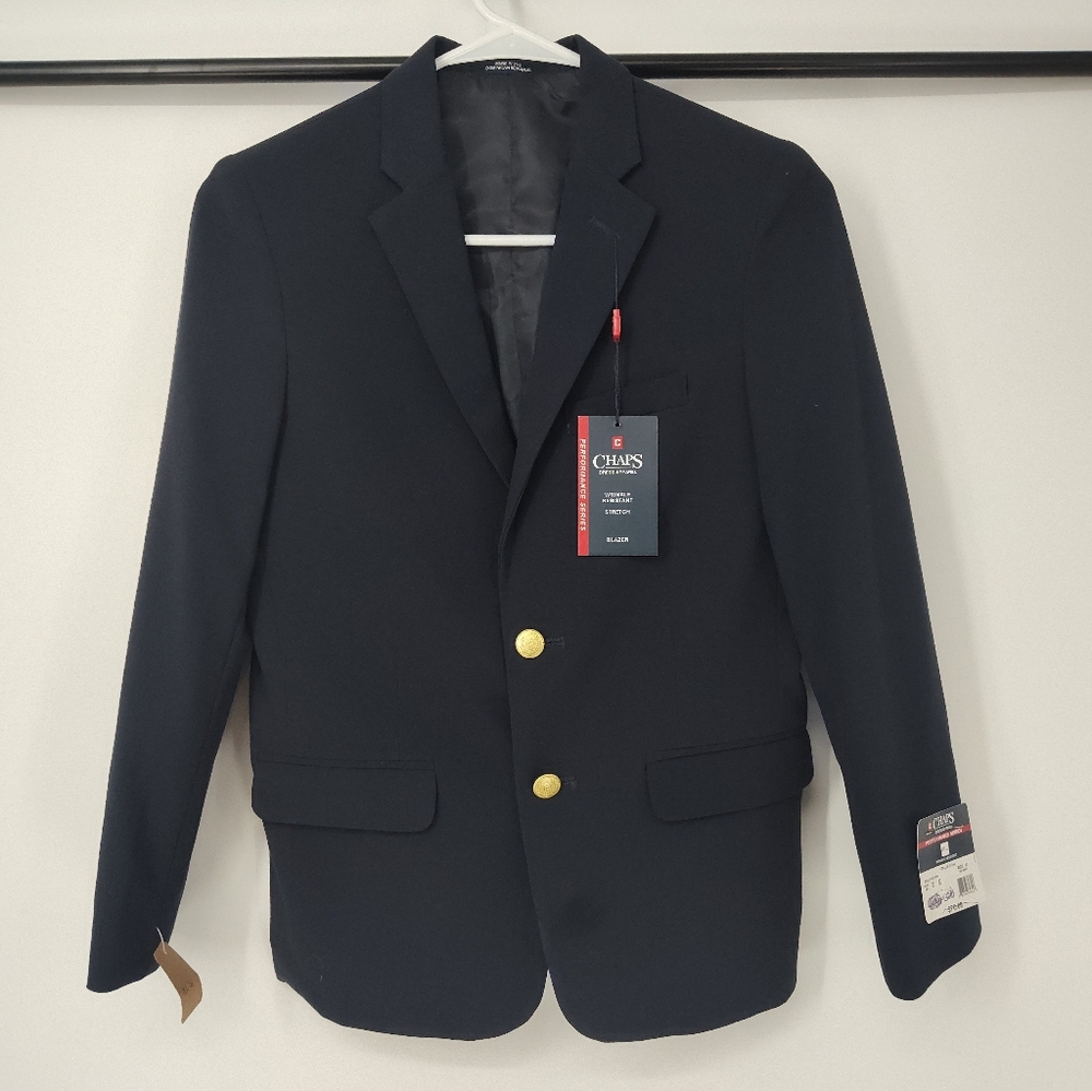 NWT Chaps Navy Kids Blazer with Gold Buttons Size 12 Regular